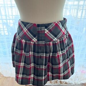 Disney Plaid Mini Skirt - Red and Black